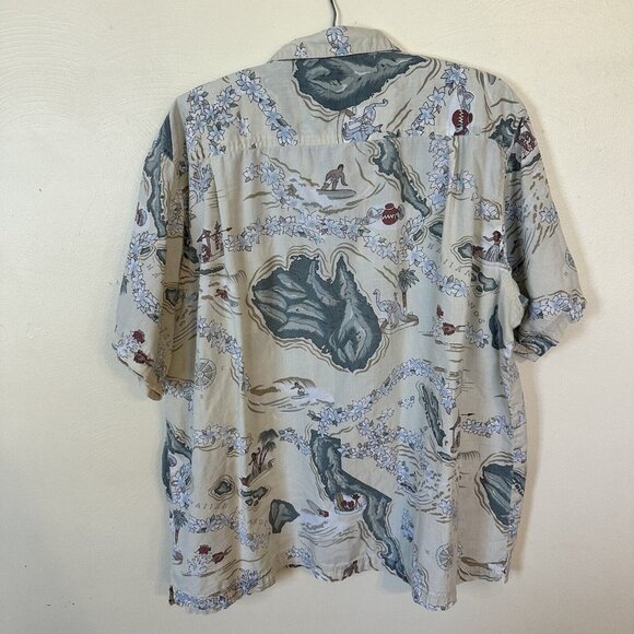 Vtg Haband Mens 2X Cotton Hawaiian Button Down Shirt Soft Surfer Beach - Picture 5 of 5